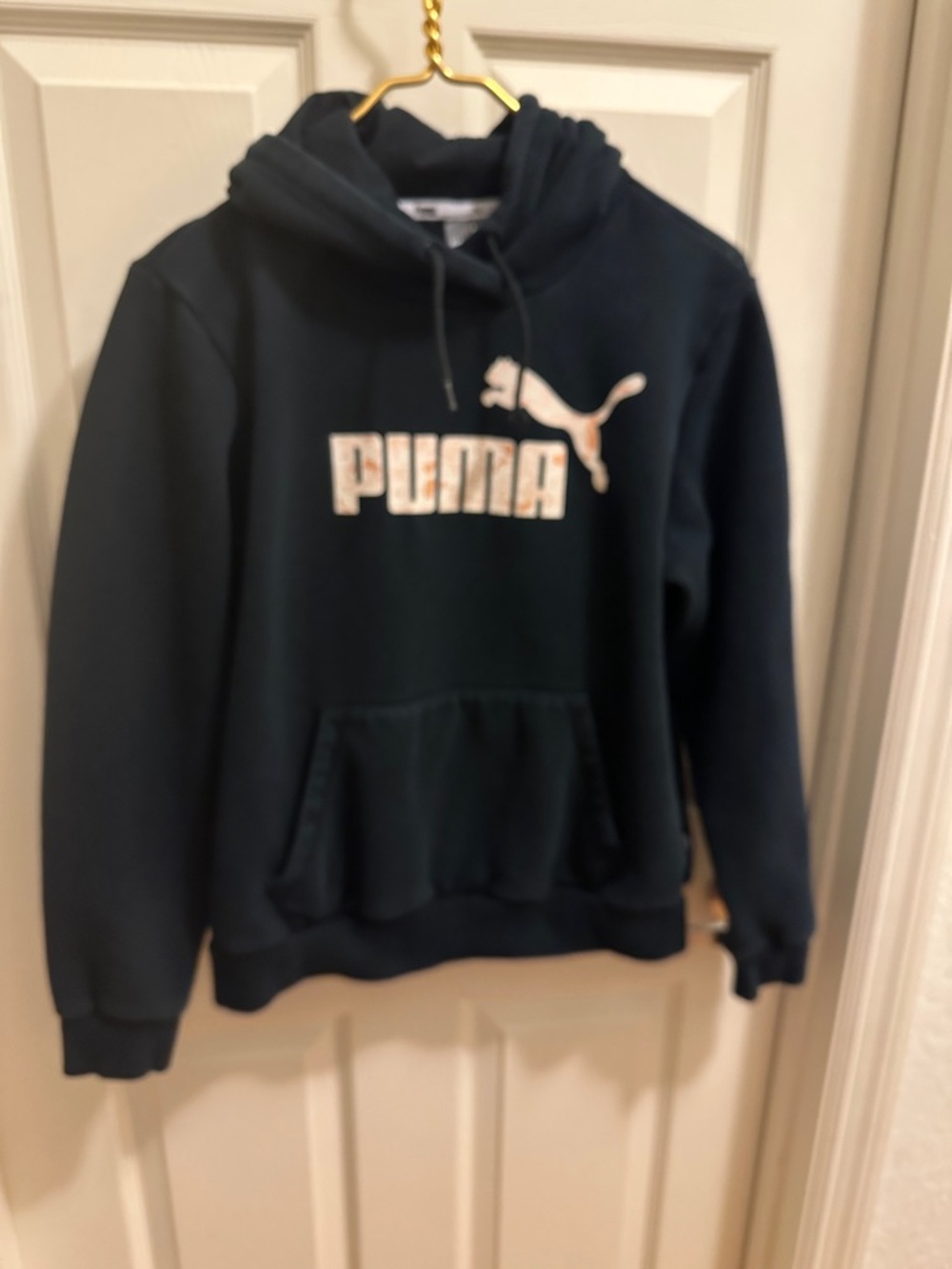 Puma Dark Blue Pullover Hoodie with White Logo